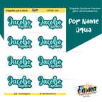 Pop Name – Aqua 💧 - Etiquetas Escolares Premium Personalizadas