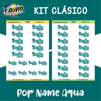 Pop Name – Aqua 💧 - Etiquetas Escolares Premium Personalizadas
