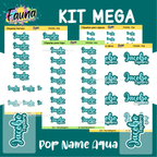 Pop Name – Aqua 💧 - Etiquetas Escolares Premium Personalizadas