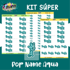 Pop Name – Aqua 💧 - Etiquetas Escolares Premium Personalizadas