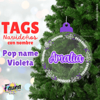 Pop Name – Violeta – Tag Navideño Personalizado 🎄