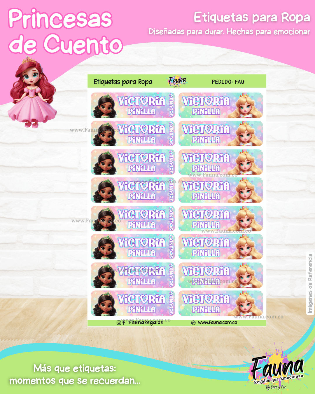 Princesas de Cuento 👑 - Etiquetas Escolares Premium Personalizadas