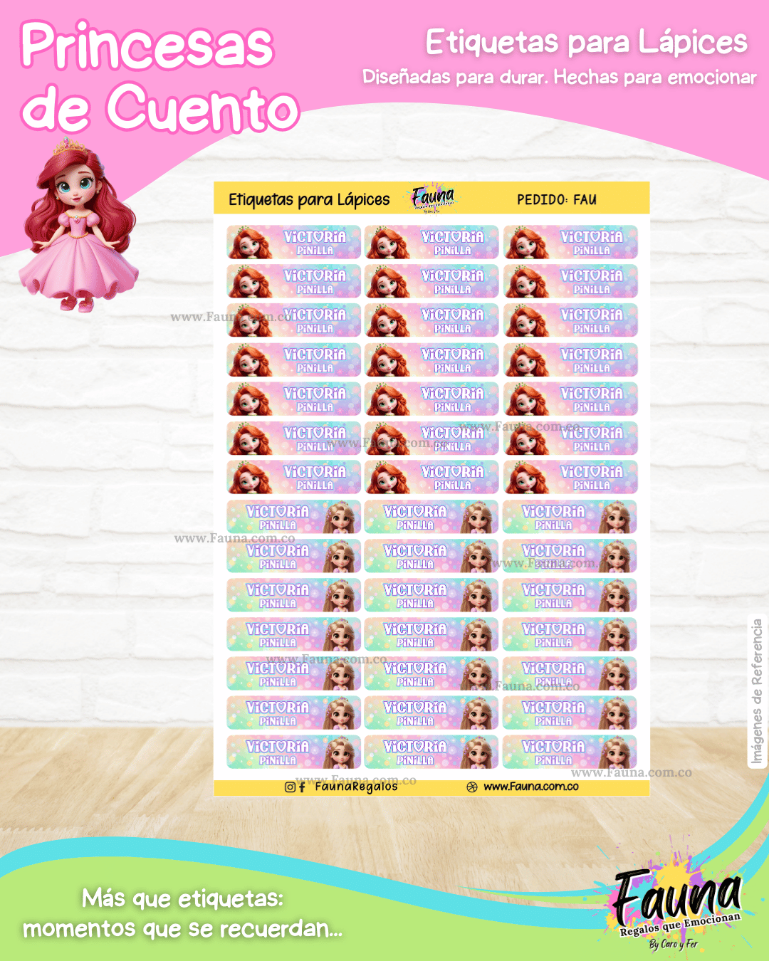 Princesas de Cuento 👑 - Etiquetas Escolares Premium Personalizadas