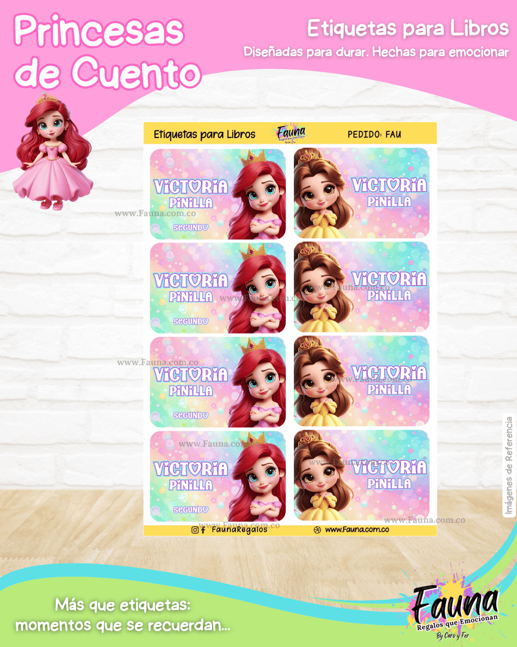 Princesas de Cuento 👑 - Etiquetas Escolares Premium Personalizadas