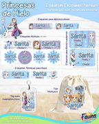 Princesas de Hielo ❄️ - Etiquetas Escolares Premium Personalizadas
