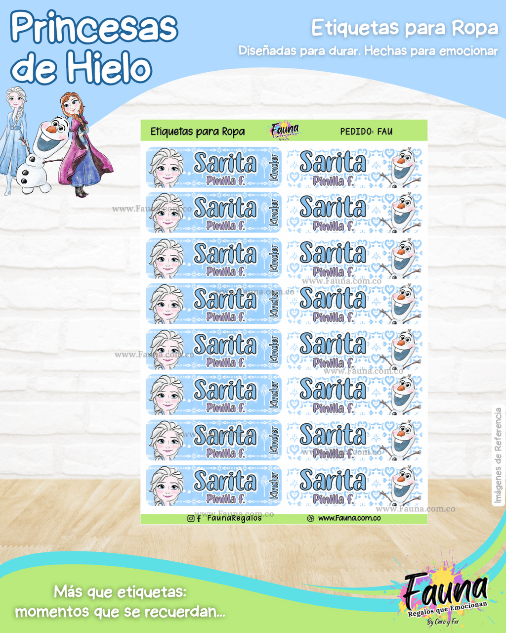 Princesas de Hielo ❄️ - Etiquetas Escolares Premium Personalizadas