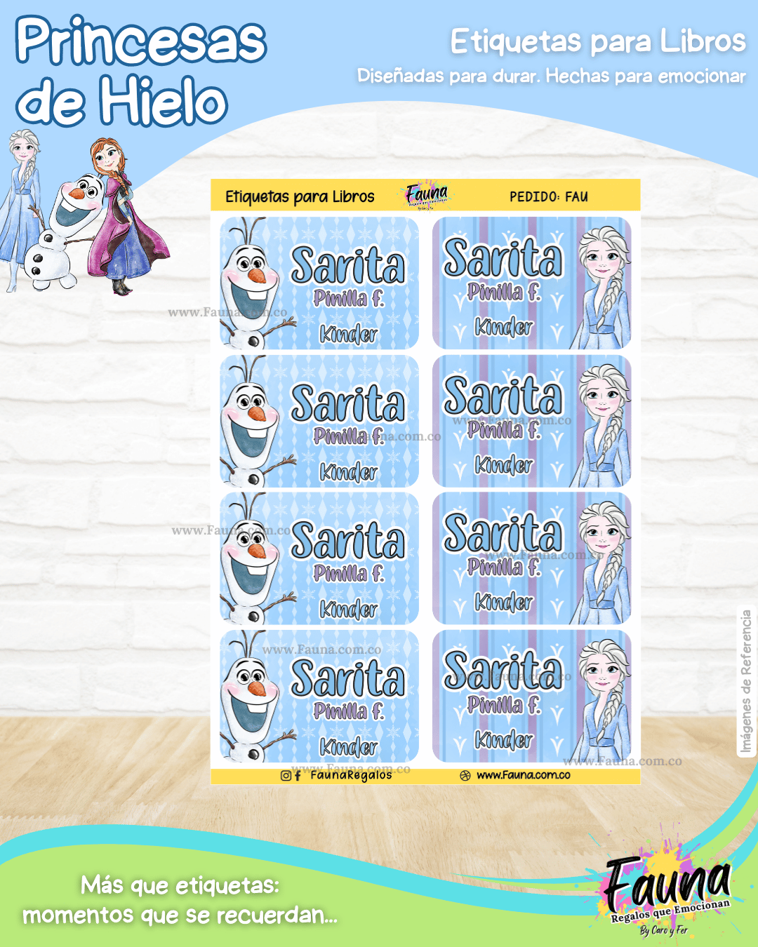 Princesas de Hielo ❄️ - Etiquetas Escolares Premium Personalizadas