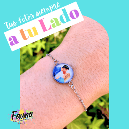 Pulsera Artesanal en Acero con 1 foto Personalizada - Fauna Regalos que emocionan
