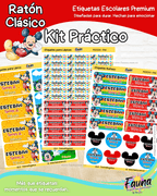 Ratón Clásico 🐭 - Etiquetas Escolares Premium Personalizadas