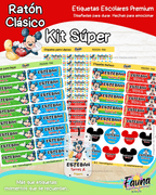 Ratón Clásico 🐭 - Etiquetas Escolares Premium Personalizadas