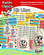 Ratón Clásico 🐭 - Etiquetas Escolares Premium Personalizadas