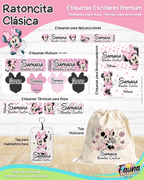 Ratoncita Clásica 🎀 - Etiquetas Escolares Premium Personalizadas