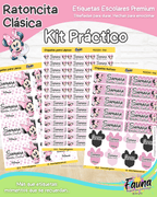 Ratoncita Clásica 🎀 - Etiquetas Escolares Premium Personalizadas