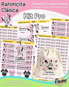 Ratoncita Clásica 🎀 - Etiquetas Escolares Premium Personalizadas