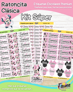 Ratoncita Clásica 🎀 - Etiquetas Escolares Premium Personalizadas