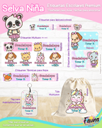 Selva Niña 🌴 - Etiquetas Escolares Premium Personalizadas