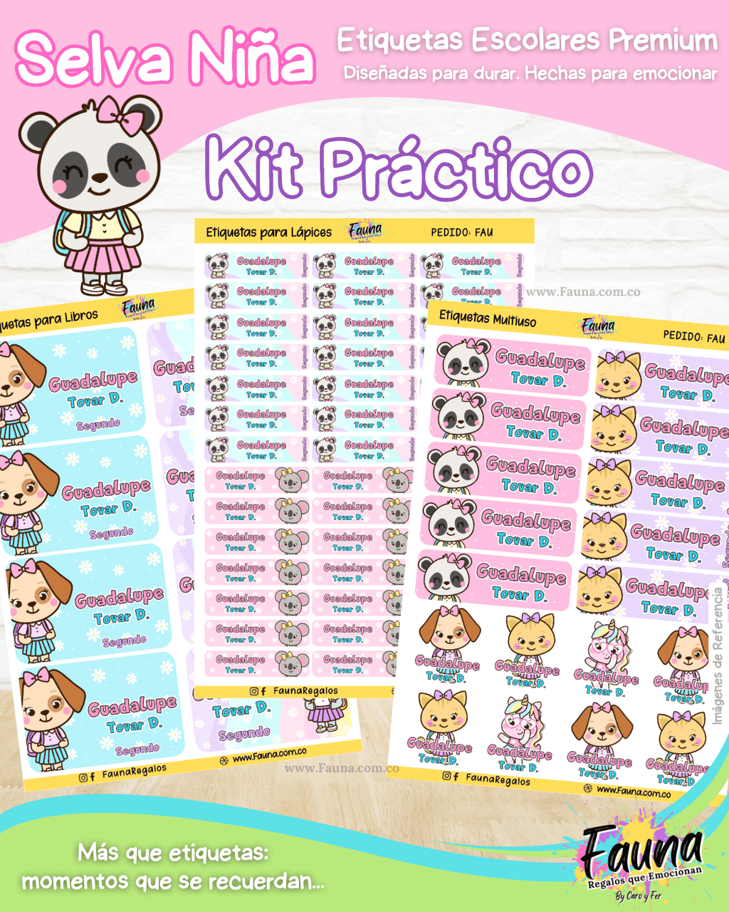 Selva Niña 🌴 - Etiquetas Escolares Premium Personalizadas