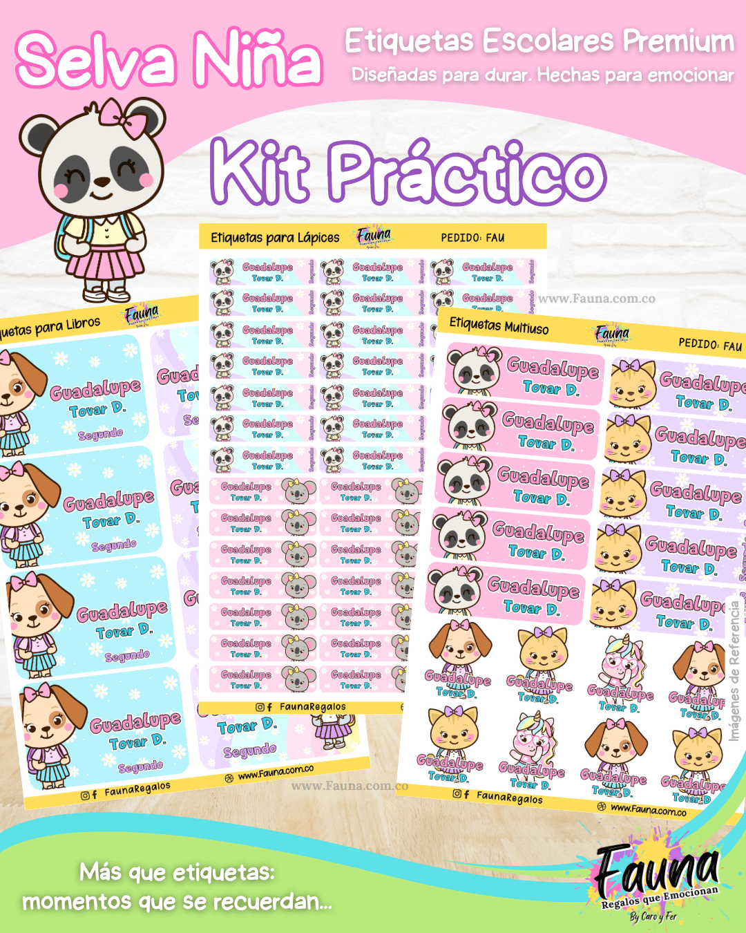 Selva Niña 🌴 - Etiquetas Escolares Premium Personalizadas