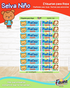 Selva Niño 🦁 - Etiquetas Escolares Premium Personalizadas