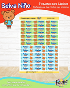 Selva Niño 🦁 - Etiquetas Escolares Premium Personalizadas