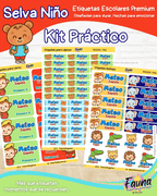 Selva Niño 🦁 - Etiquetas Escolares Premium Personalizadas