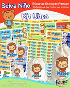 Selva Niño 🦁 - Etiquetas Escolares Premium Personalizadas