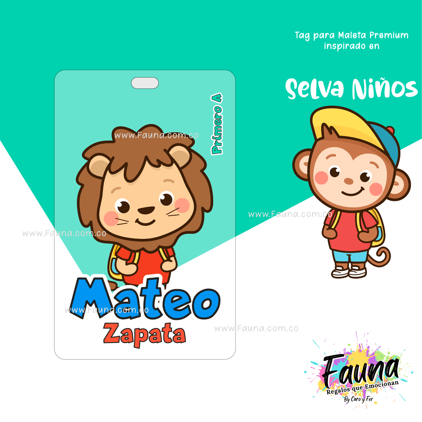 Etiquetas Escolares Premium Personalizadas – Selva Niño 🦁