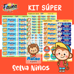 Selva Niño 🦁 - Etiquetas Escolares Premium Personalizadas