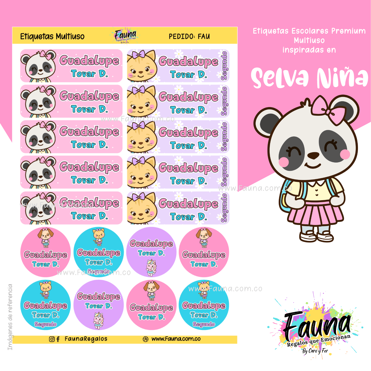 Selva Niña 🌴 - Etiquetas Escolares Premium Personalizadas