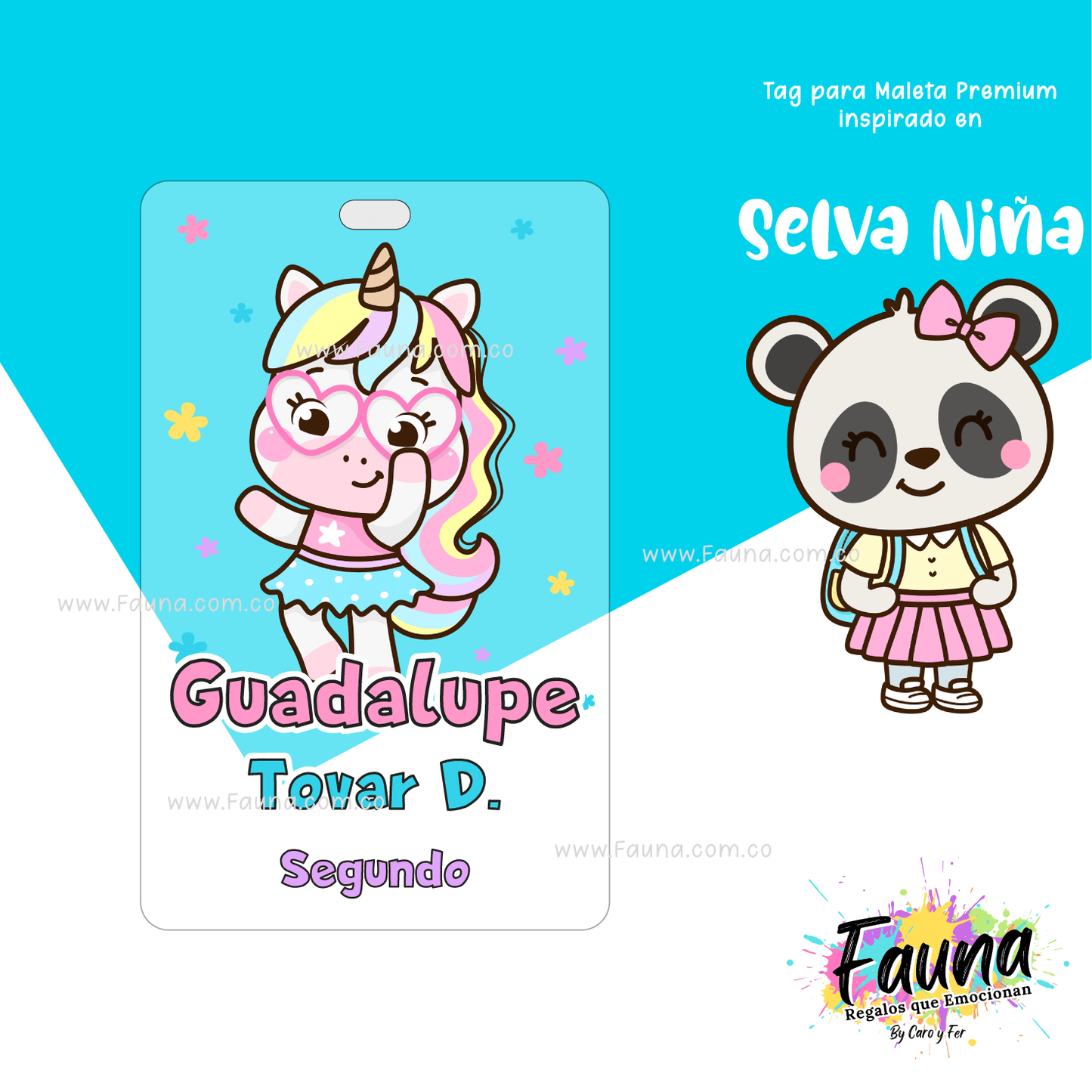 Etiquetas Escolares Premium Personalizadas – Selva Niña 🌴