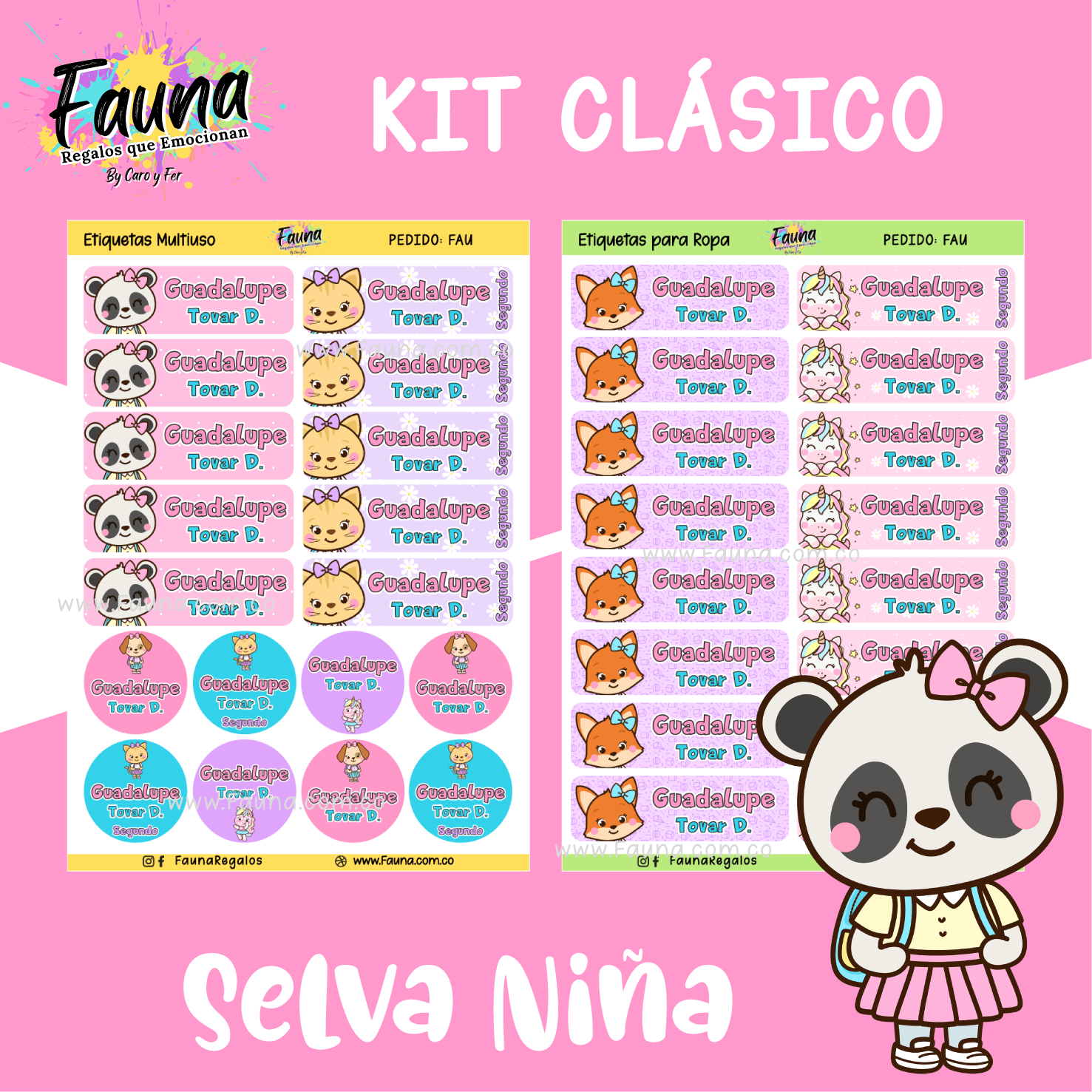 Selva Niña 🌴 - Etiquetas Escolares Premium Personalizadas