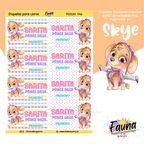 Patrulla Canina - Skye 💗 - Etiquetas Escolares Premium Personalizadas