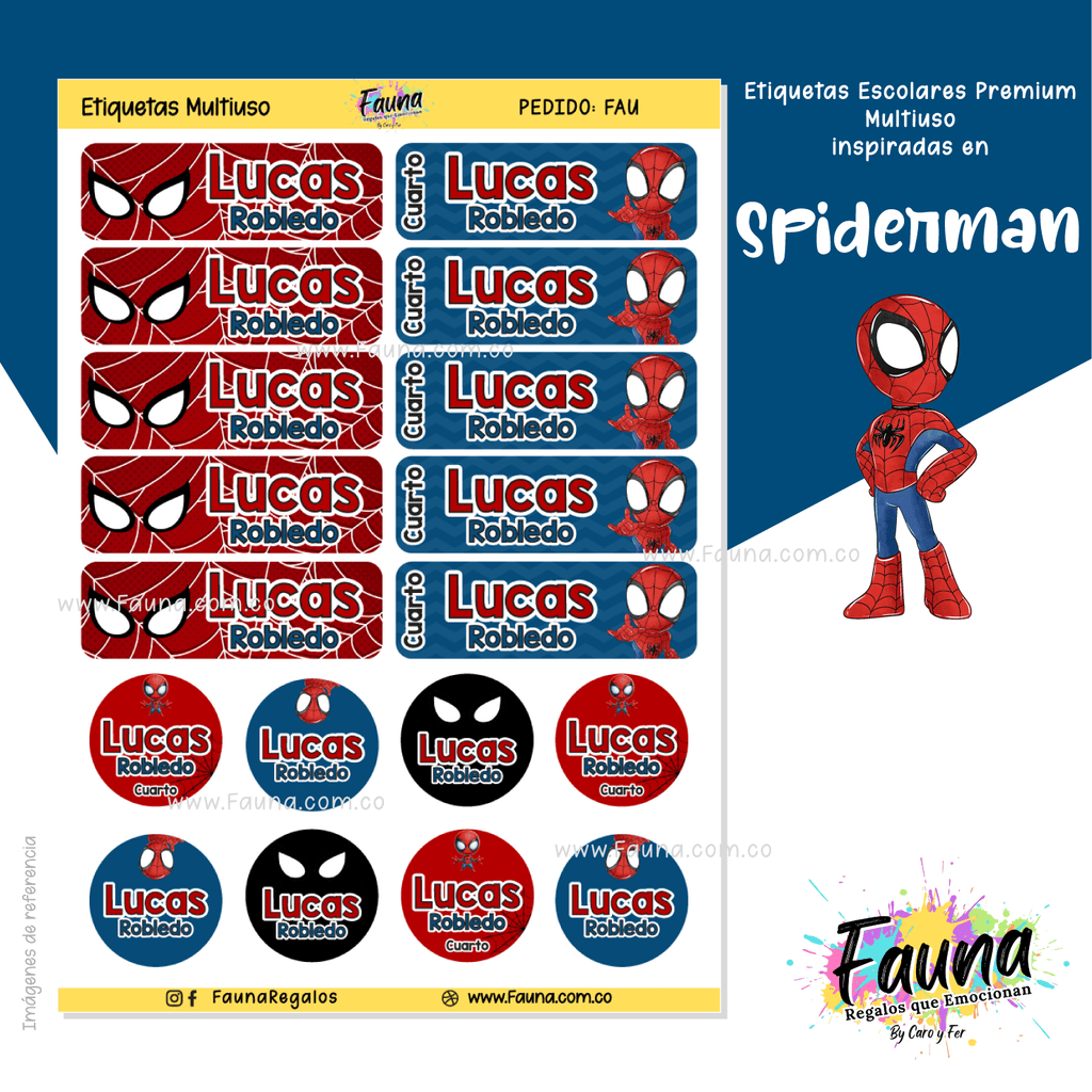 Spiderman 🕷️ - Etiquetas Escolares Premium Personalizadas