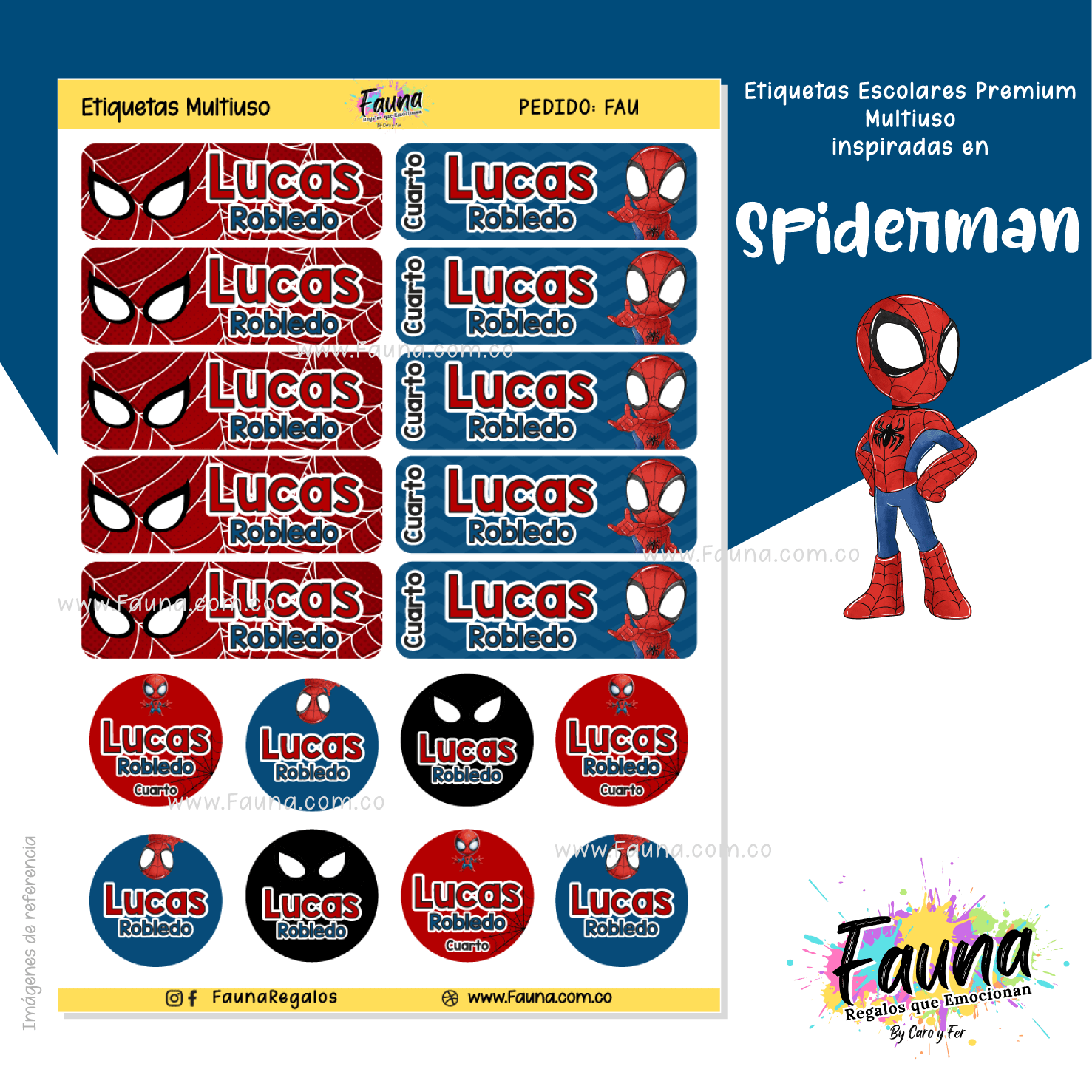 Spiderman 🕷️ - Etiquetas Escolares Premium Personalizadas