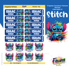 Stitch Azul 💙 - Etiquetas Escolares Premium Personalizadas