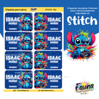 Stitch Azul 💙 - Etiquetas Escolares Premium Personalizadas