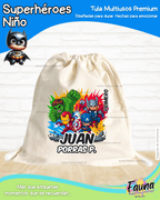 Superhéroes Niño 🦸‍♂️ - Tula personalizada para niño – multiusos con nombre