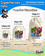 Superhéroes Niño 🦸‍♂️ - Tula personalizada para niño – multiusos con nombre