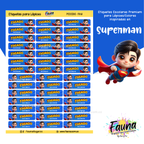 Superman 🛡️ - Etiquetas Escolares Premium Personalizadas