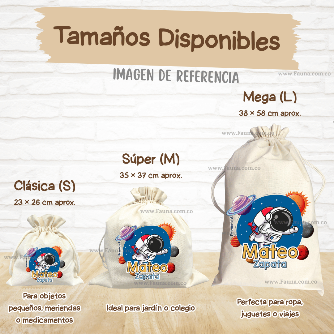 Astronauta - Tula personalizada para niños – multiusos con nombre