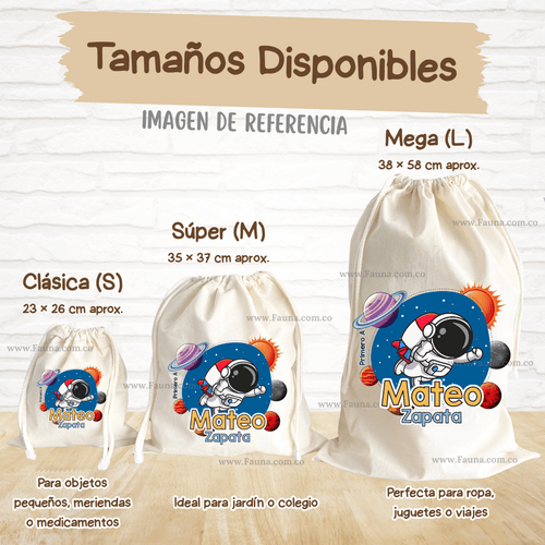 Astronauta - Tula personalizada para niños – multiusos con nombre