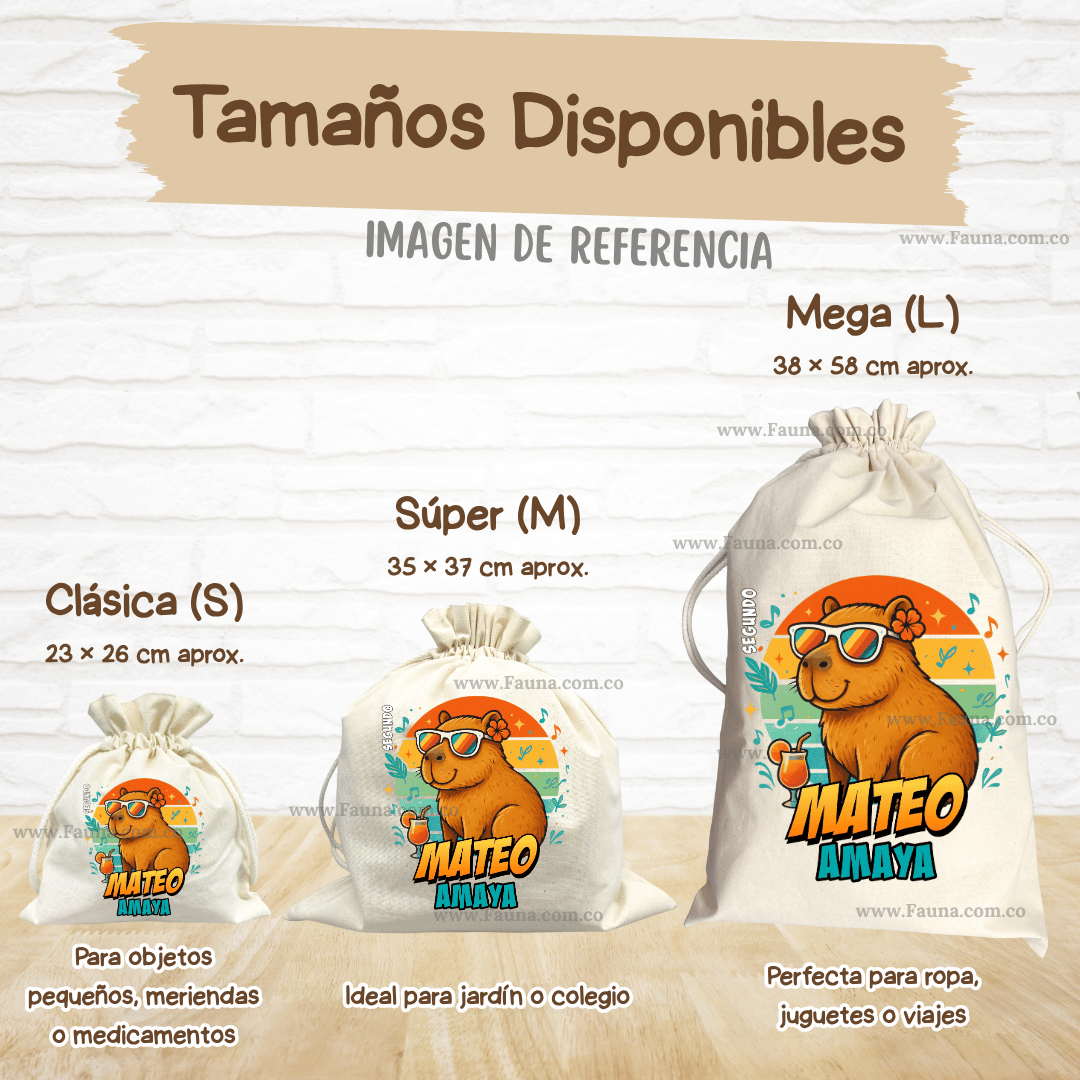Capibara - Tula personalizada para niños – multiusos con nombre