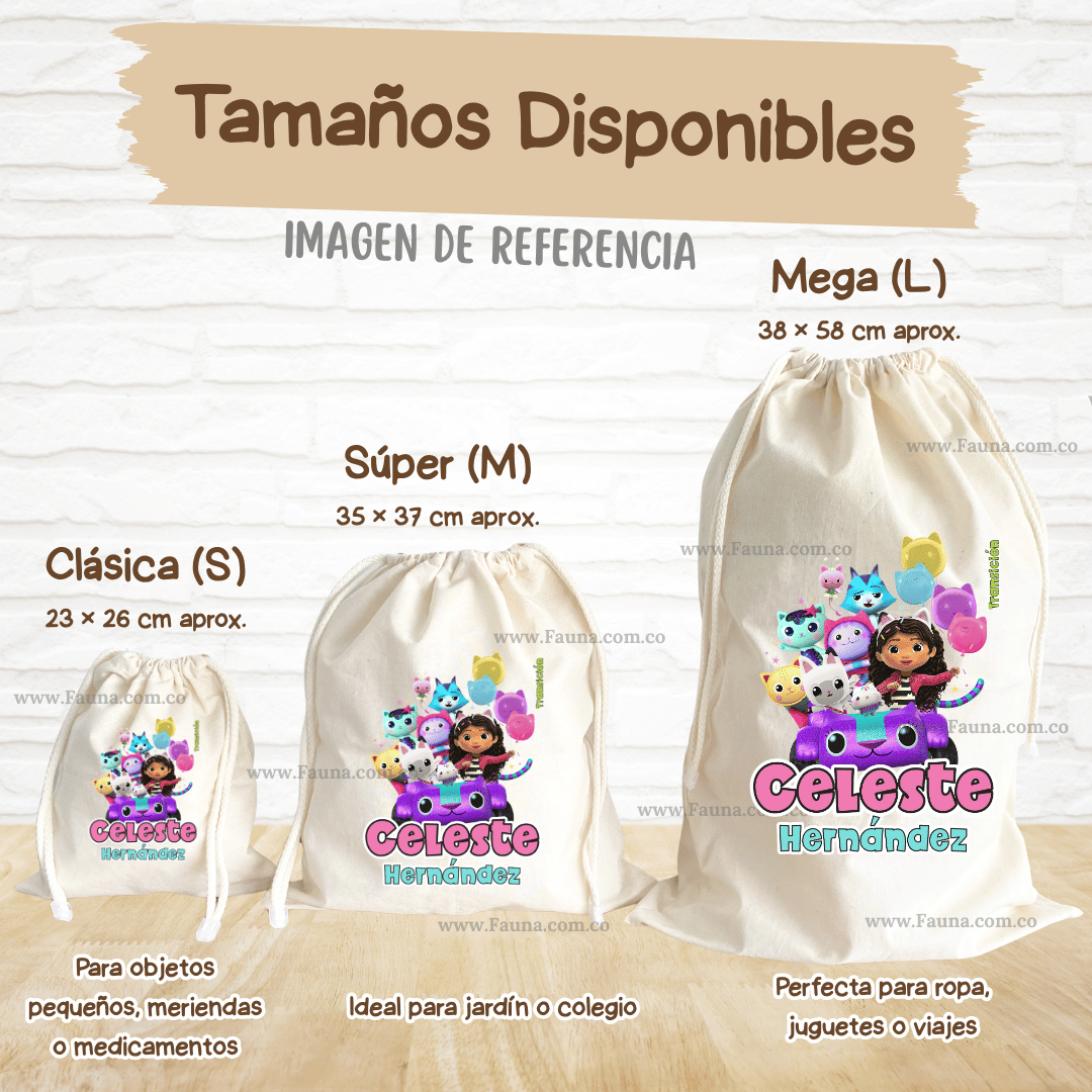 Gabby's Dollhouse - Tula personalizada para niña – multiusos con nombre