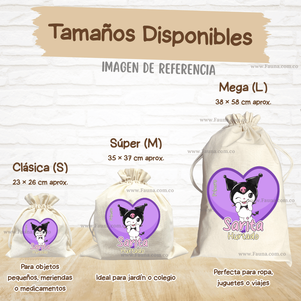 Kuromi - Tula personalizada para niña – multiusos con nombre
