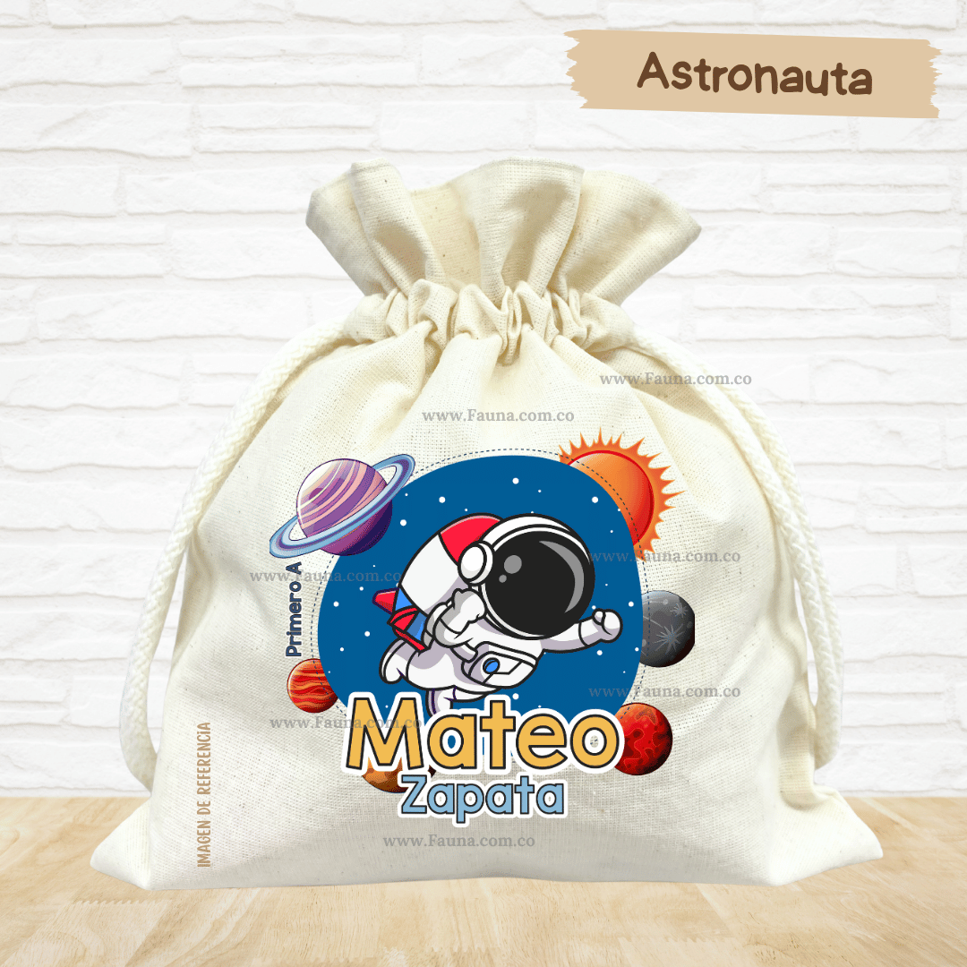Astronauta - Tula personalizada para niños – multiusos con nombre