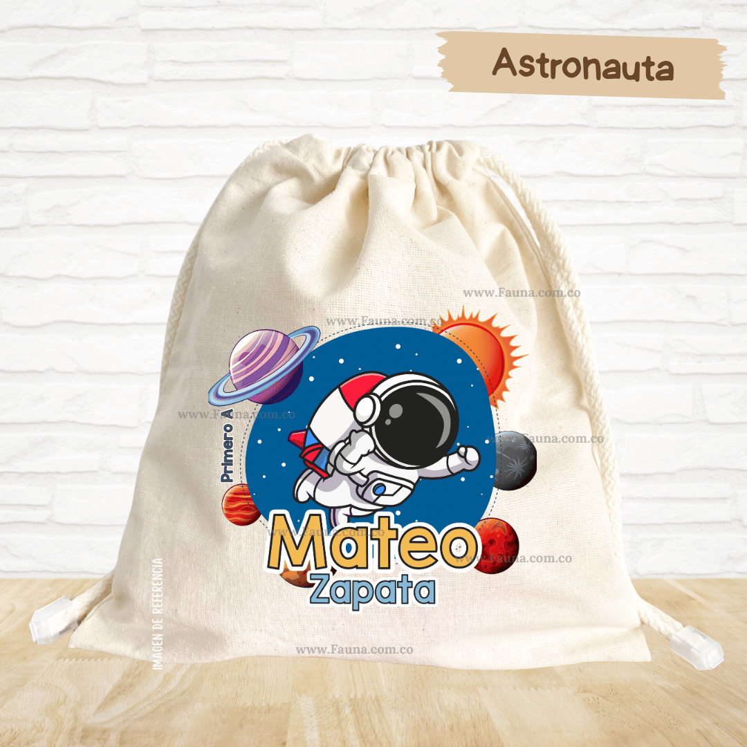Astronauta - Tula personalizada para niños – multiusos con nombre