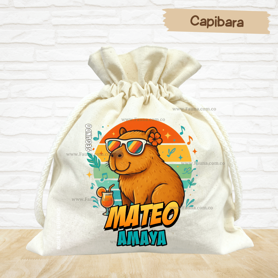 Capibara - Tula personalizada para niños – multiusos con nombre