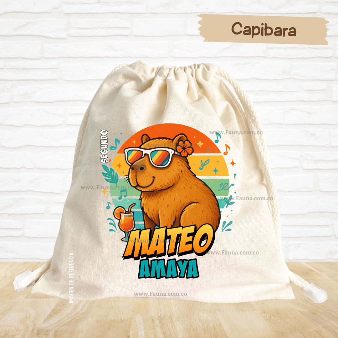 Capibara - Tula personalizada para niños – multiusos con nombre