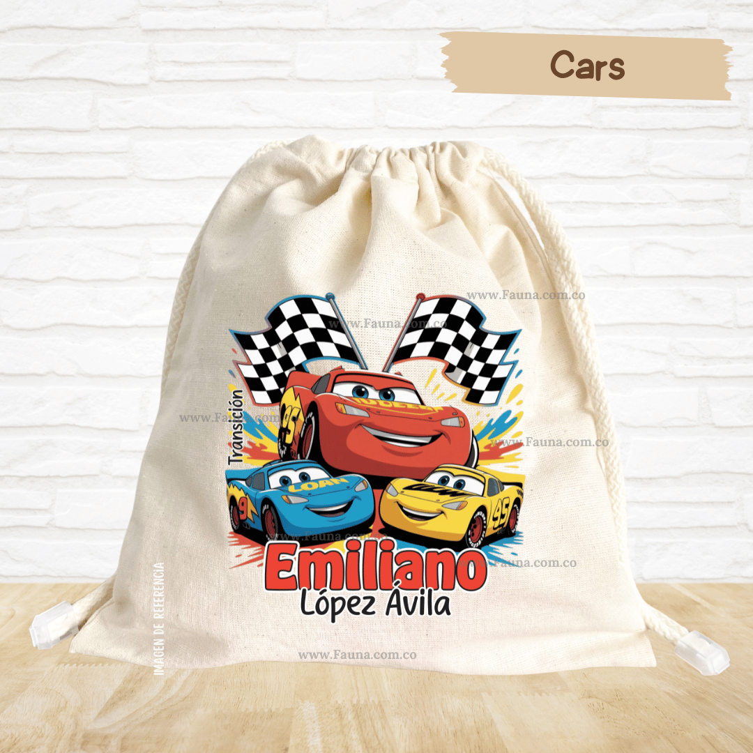 Rayo McQueen Cars - Tula personalizada para niño – multiusos con nombre