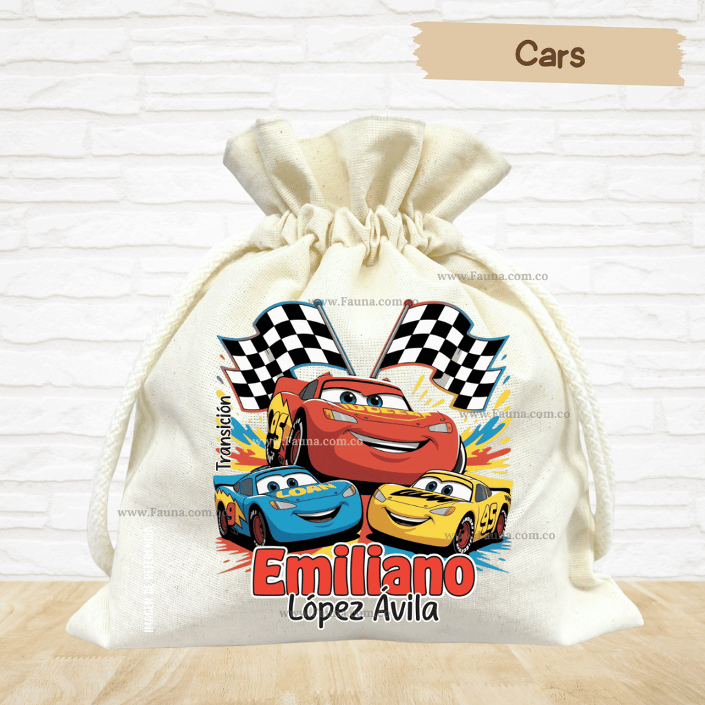 Rayo McQueen Cars - Tula personalizada para niño – multiusos con nombre